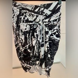 Helmet Lang front cross tie skirt.